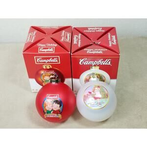 Christmas Tree Ball Ornament Campbell's 2004 2007 Mm Mm Good New In Box x2